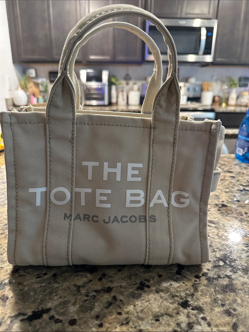 Marc Jacobs Beige Canvas Mini Tote with Logo